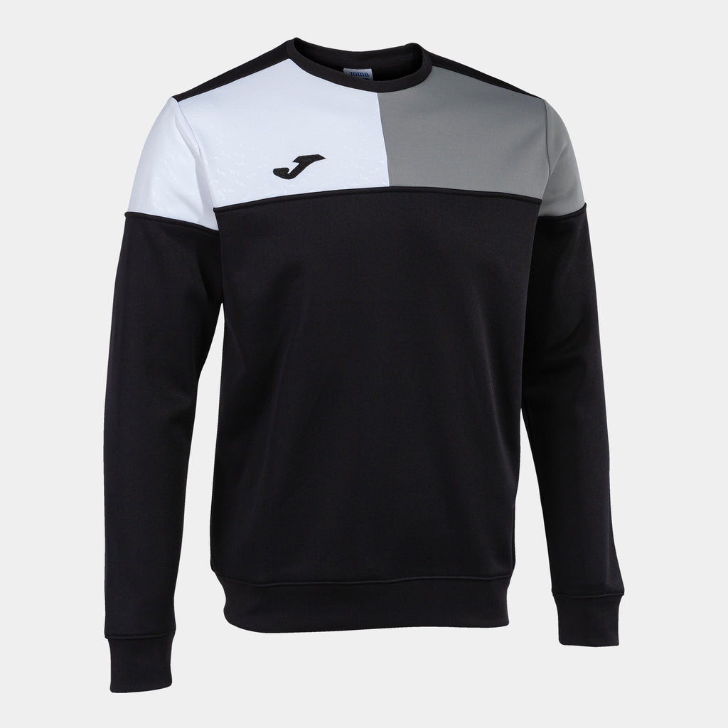 Joma Crew V Sweatshirt (Black/Medium Grey/White)