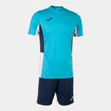 Joma Danubio II Shirt/Short Set (Turquoise Fluor/White/Dark Navy)