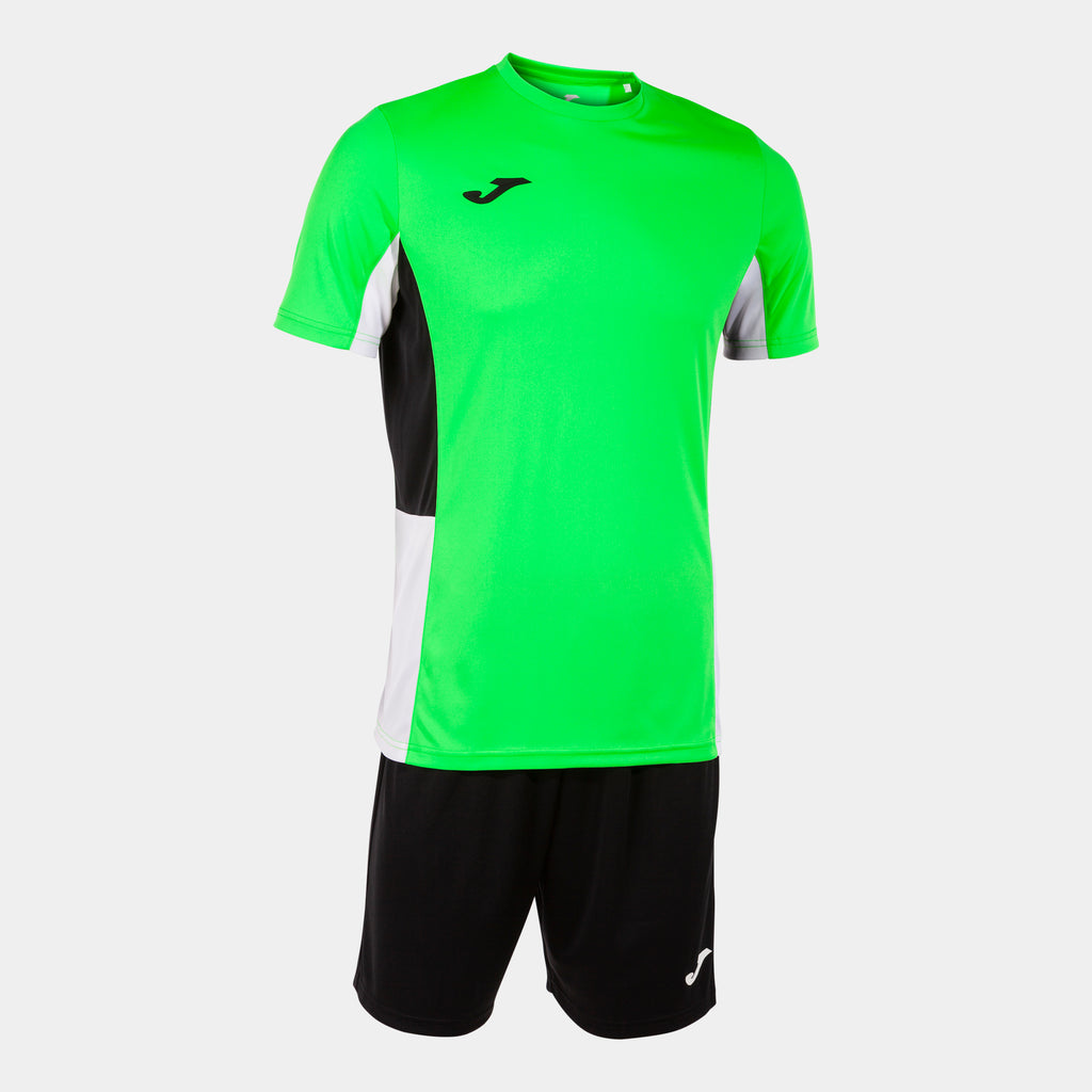 Joma Danubio II Shirt/Short Set (Green Fluor/Black/White)