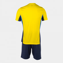 Load image into Gallery viewer, Joma Danubio II Shirt/Short Set (Yellow/Dark Navy/Royal)