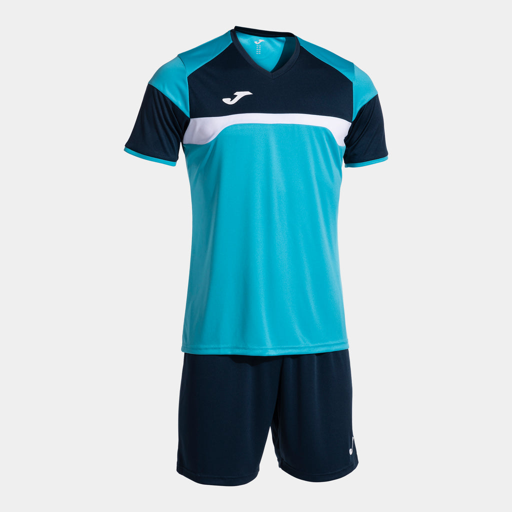 Joma Danubio III Shirt/Short Set (Turquoise Fluor/Dark Navy)