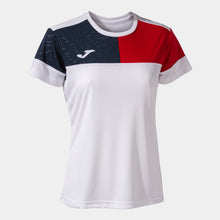 Load image into Gallery viewer, Joma Crew V Ladies SS Shirt (White/Red/Dark Navy)