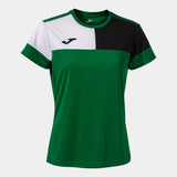 Joma Crew V Ladies SS Shirt (Green Medium/Black/White)
