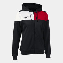 Load image into Gallery viewer, Joma Crew V Ladies Hoodie Jacket (Black/Red/White)