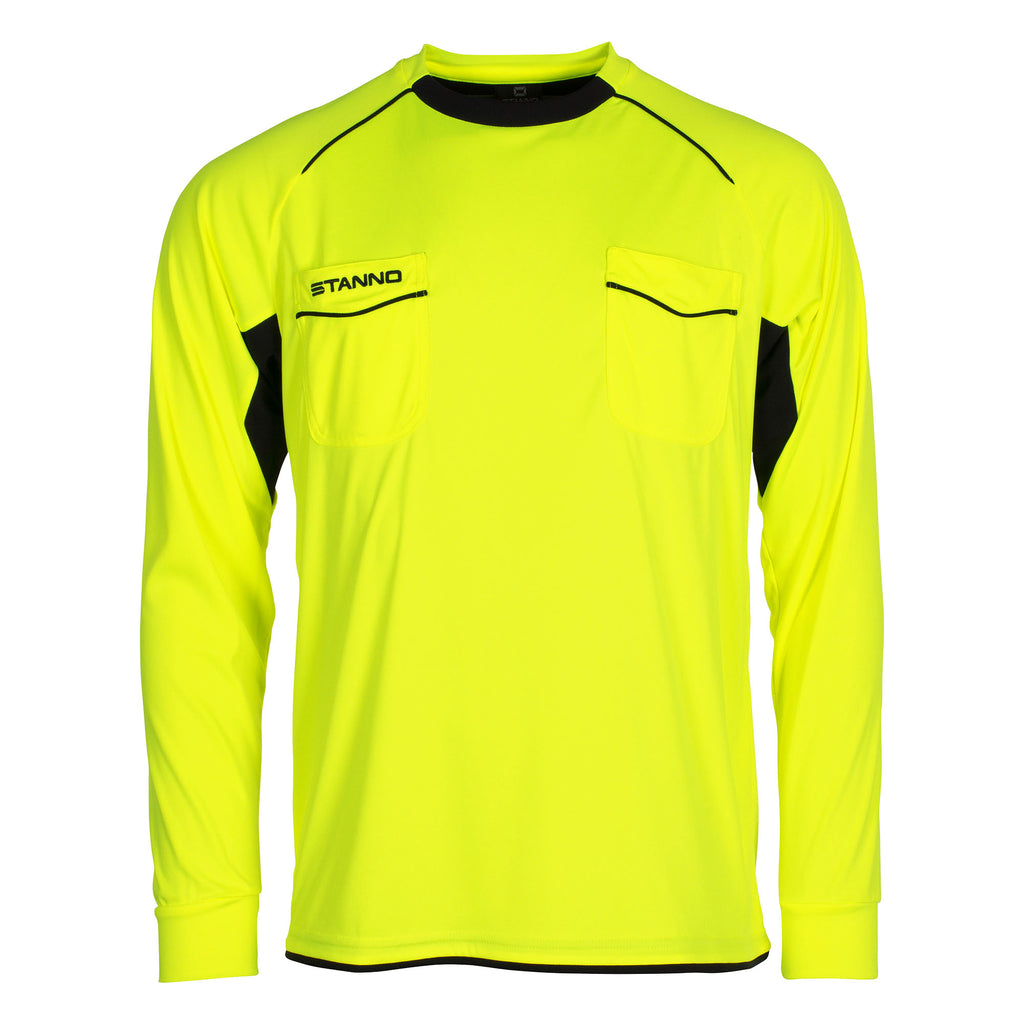 Stanno Bergamo LS Referee Shirt (Neon Yellow/Black)