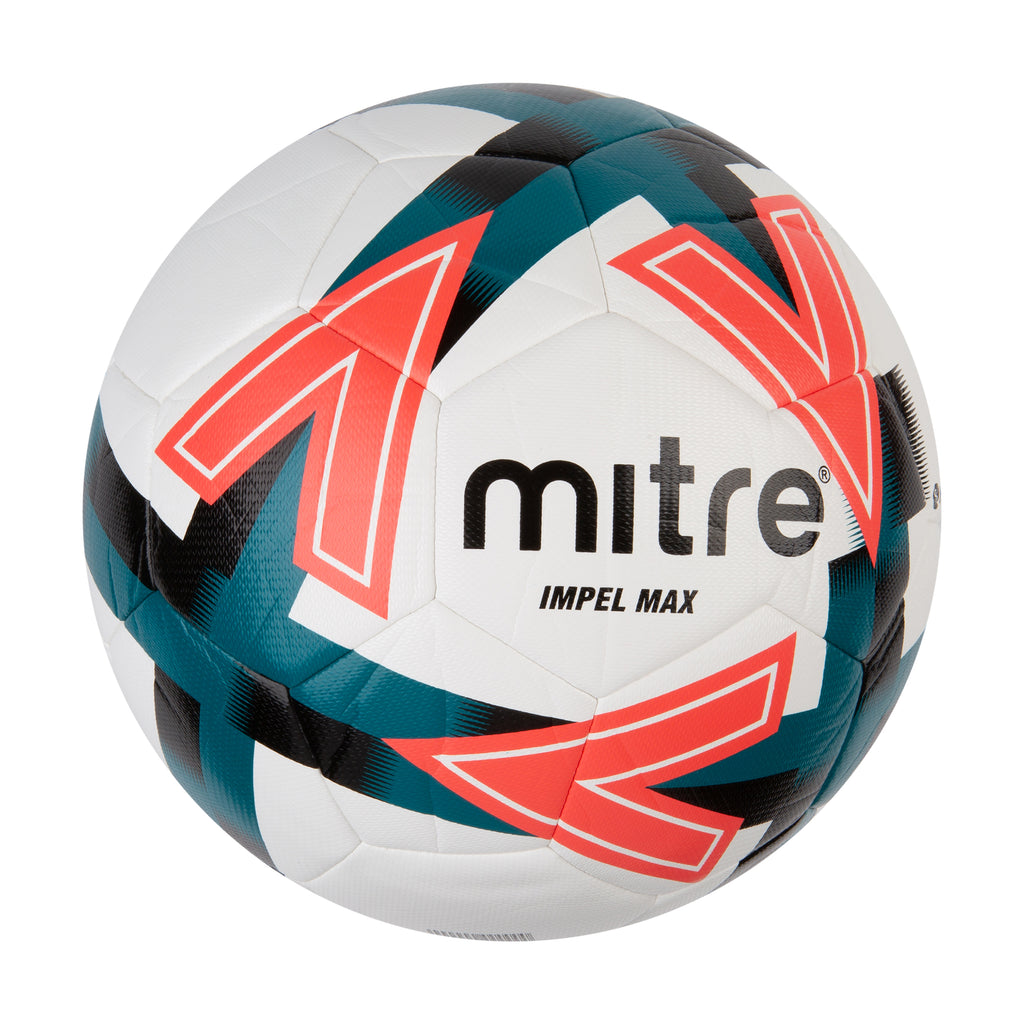 Mitre Impel Max Training Football (White/Black/Blood Orange/Pitch Green)