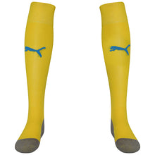 Load image into Gallery viewer, Puma Liga Core Football Sock (Cyber Yellow/Electric Blue)