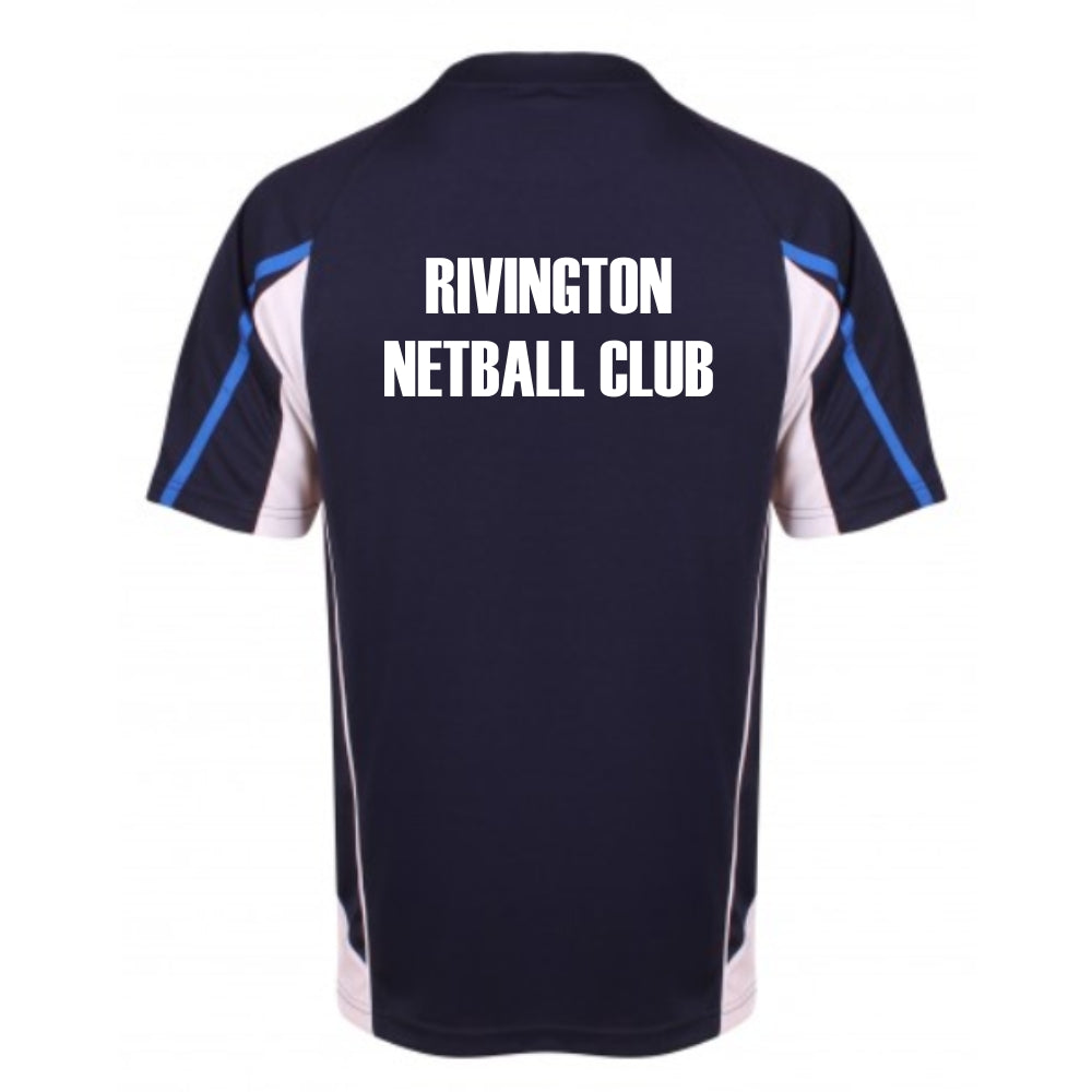 Rivington Netball Club Match Shirt (Royal/Navy/White)