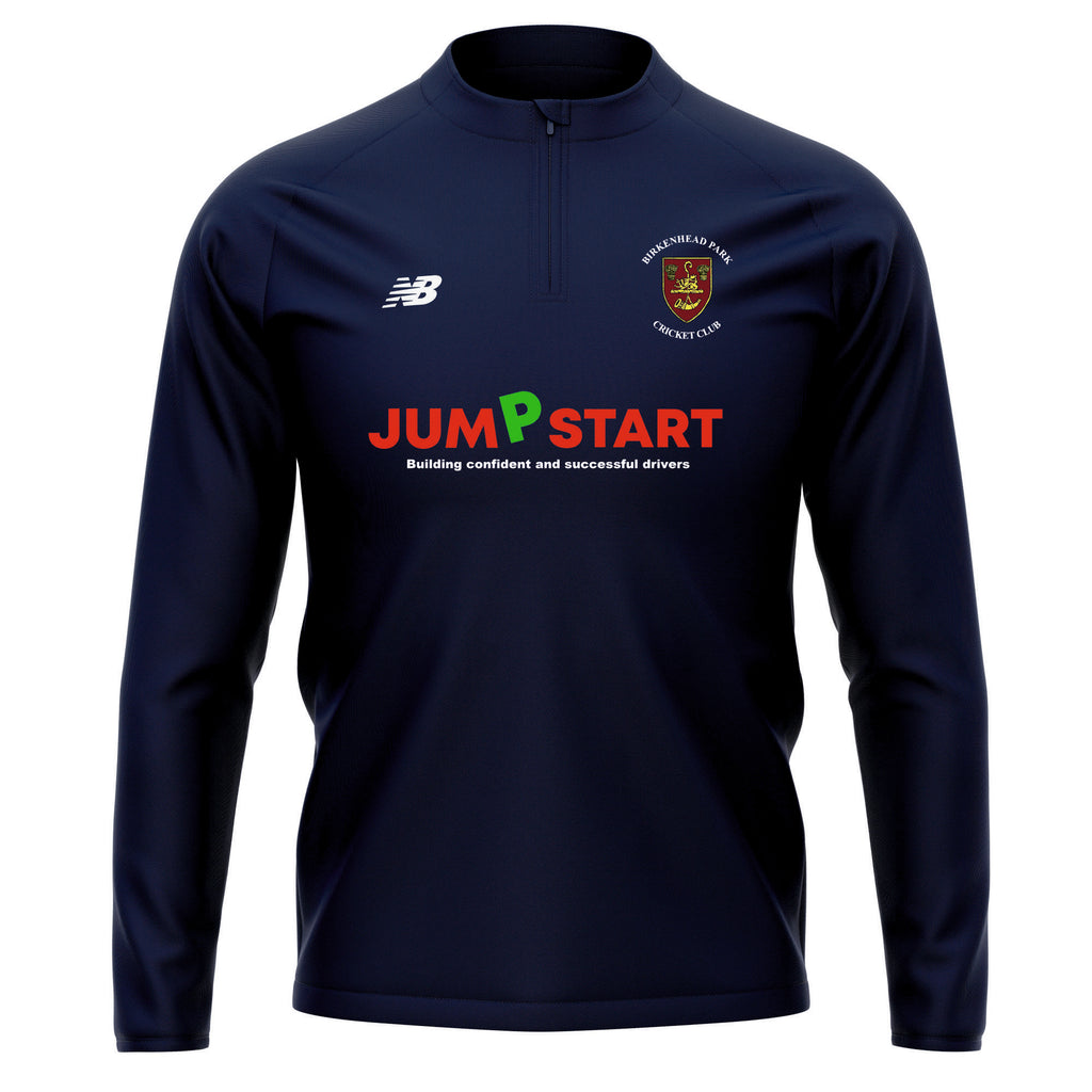 Birkenhead Park Juniors Teamwear Training 1/4 Zip Knitted Midlayer (Navy)
