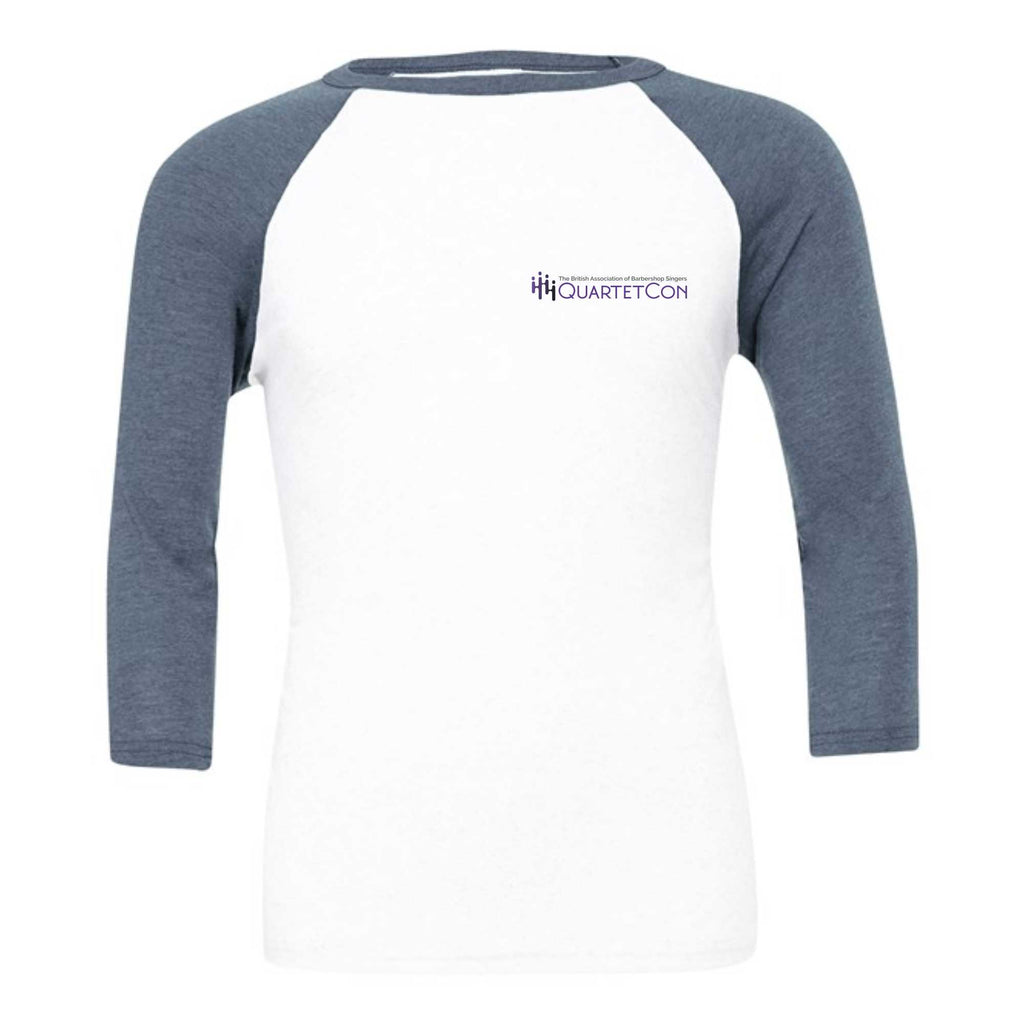 QuartetCon Baseball T-Shirt (White/Denim)