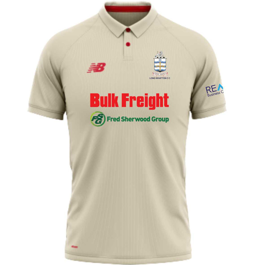 Long Whatton CC New Balance SS Cricket Shirt (Angora)