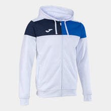 Load image into Gallery viewer, Joma Crew V Hoodie Jacket (White/Royal/Dark Navy)