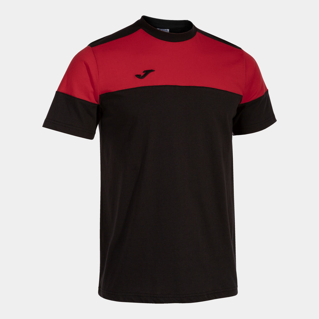 Joma Crew V Cotton T-Shirt (Black/Red)