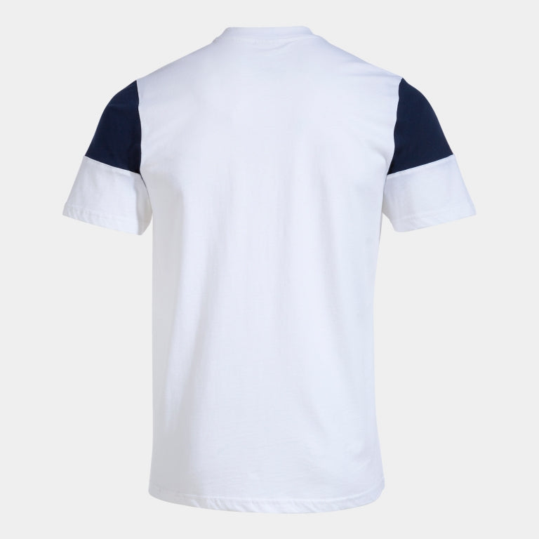 Joma Crew V Cotton T-Shirt (White/Dark Navy)