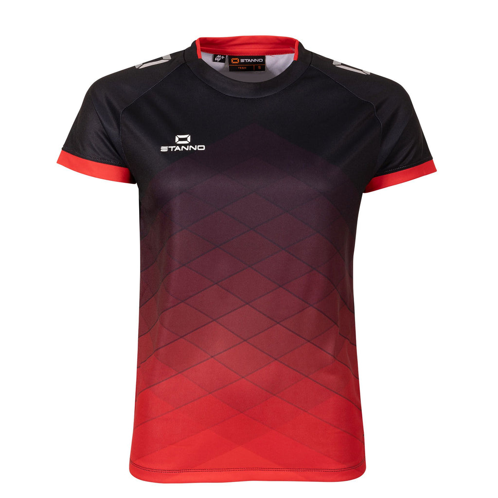 Stanno Womens Altius SS Football Shirt (Black/Red)