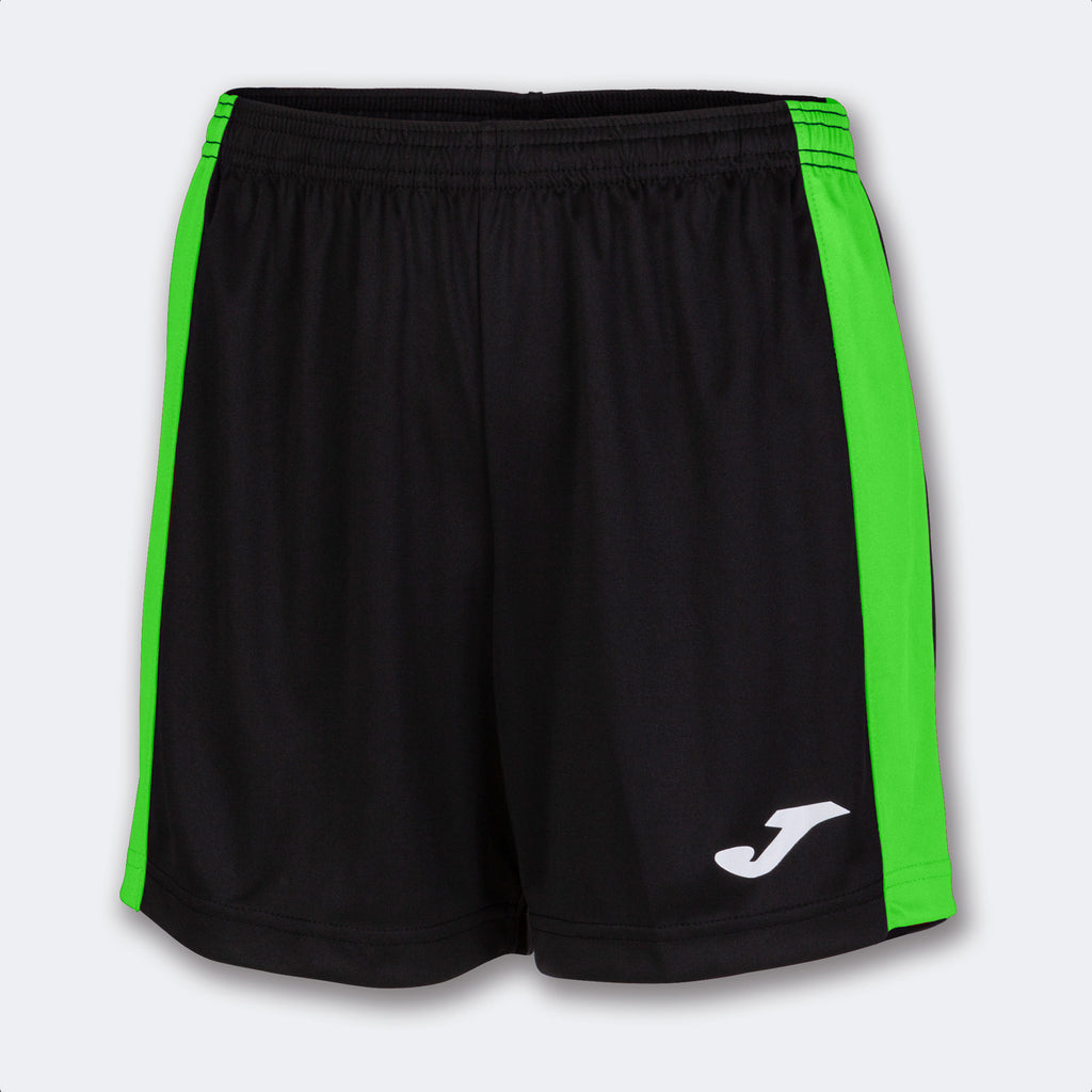 Joma Maxi Ladies Shorts (Black/Green Fluor)