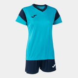 Joma Phoenix Ladies Shirt/Short Set (Fluor Turquoise/Navy)