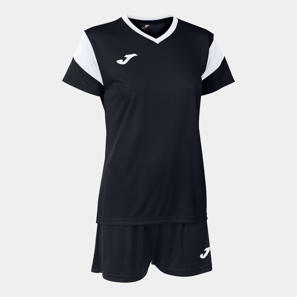 Joma Phoenix Ladies Shirt/Short Set (Black/White)