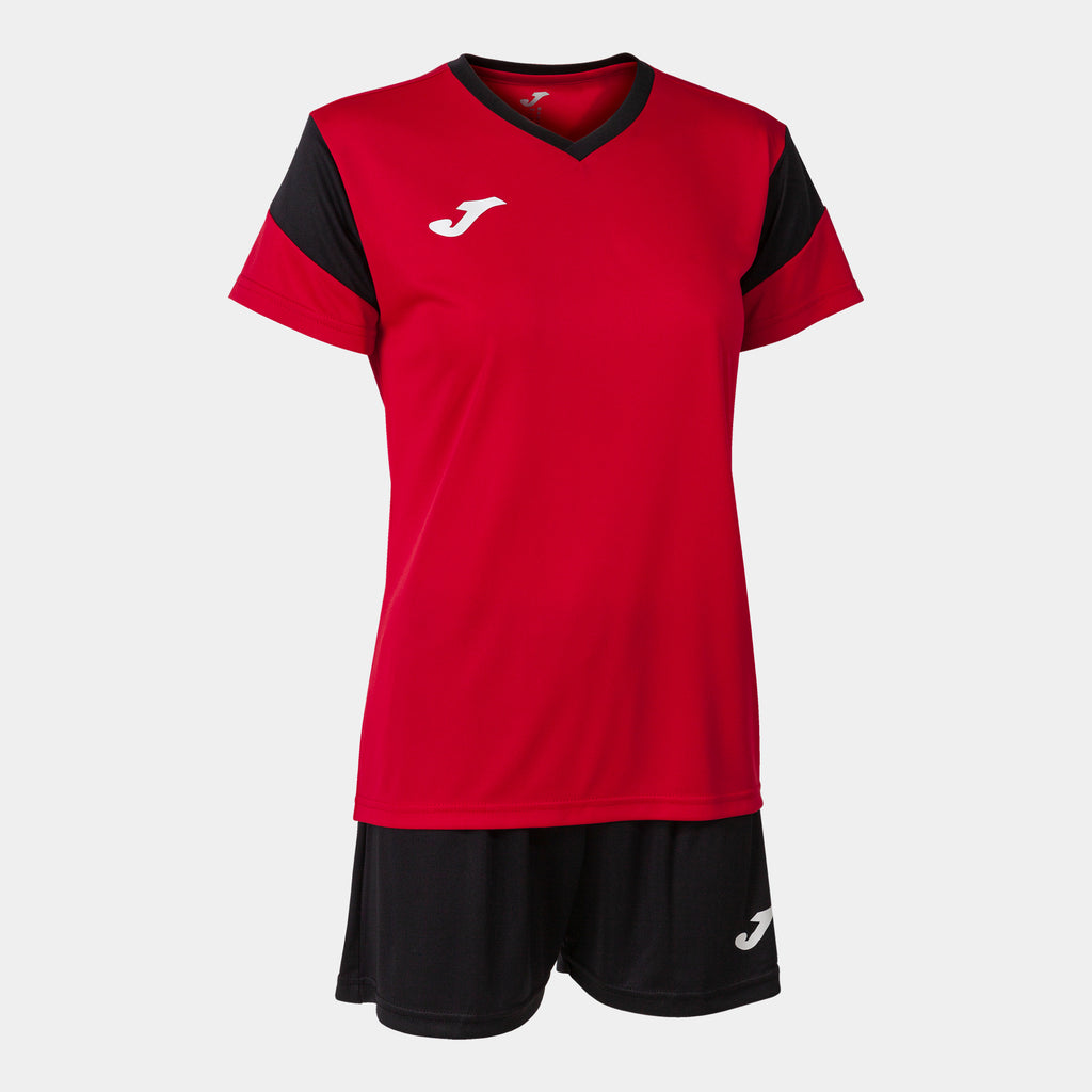 Joma Phoenix Ladies Shirt/Short Set (Red/Black)