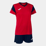Joma Phoenix Ladies Shirt/Short Set (Red/Dark Navy)