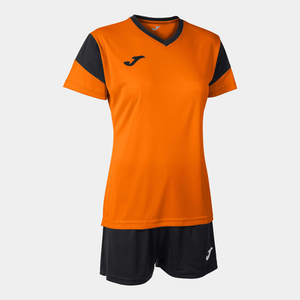 Joma Phoenix Ladies Shirt/Short Set (Orange/Black)