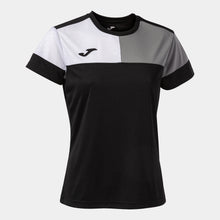 Load image into Gallery viewer, Joma Crew V Ladies SS Shirt (Black/Grey/White)