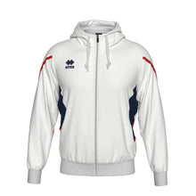 Load image into Gallery viewer, Errea Clancy Full Zip Hooded Top (White/Navy/Red)