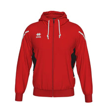 Load image into Gallery viewer, Errea Clancy Full Zip Hooded Top (Red/Black/White)