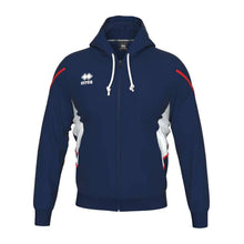 Load image into Gallery viewer, Errea Clancy Full Zip Hooded Top (Navy/White/Red)