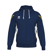 Load image into Gallery viewer, Errea Clancy Full Zip Hooded Top (Navy/White/Yellow)
