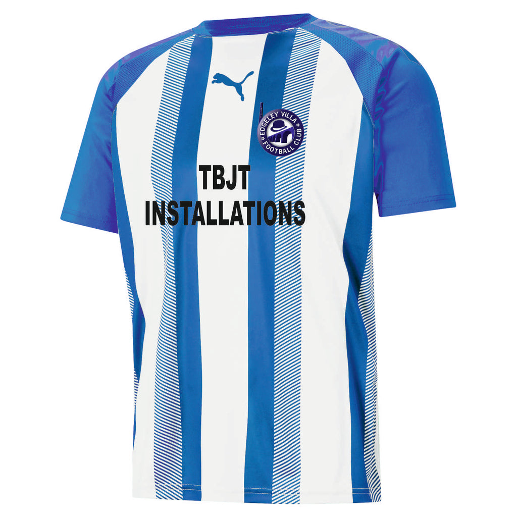 Edgeley Villa FC Puma Team Liga Striped Football Shirt (Electric Blue/White)