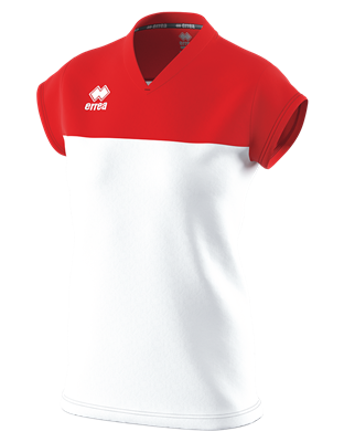 Errea Bessy Short Sleeve Shirt (White/Red)