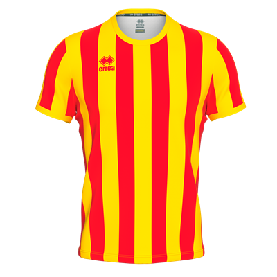Errea Strip Short Sleeve Shirt (Red/Yellow)