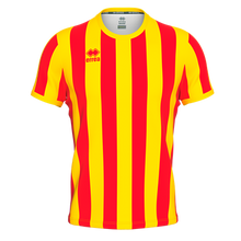 Load image into Gallery viewer, Errea Strip Short Sleeve Shirt (Red/Yellow)
