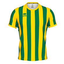 Load image into Gallery viewer, Errea Strip Short Sleeve Shirt (Green/Yellow)