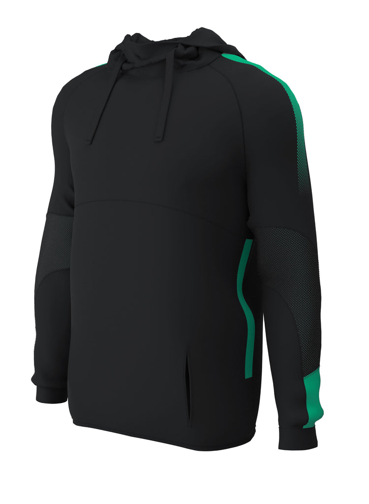 Customkit Teamwear Pro Poly Hoody (Black/Emerald)