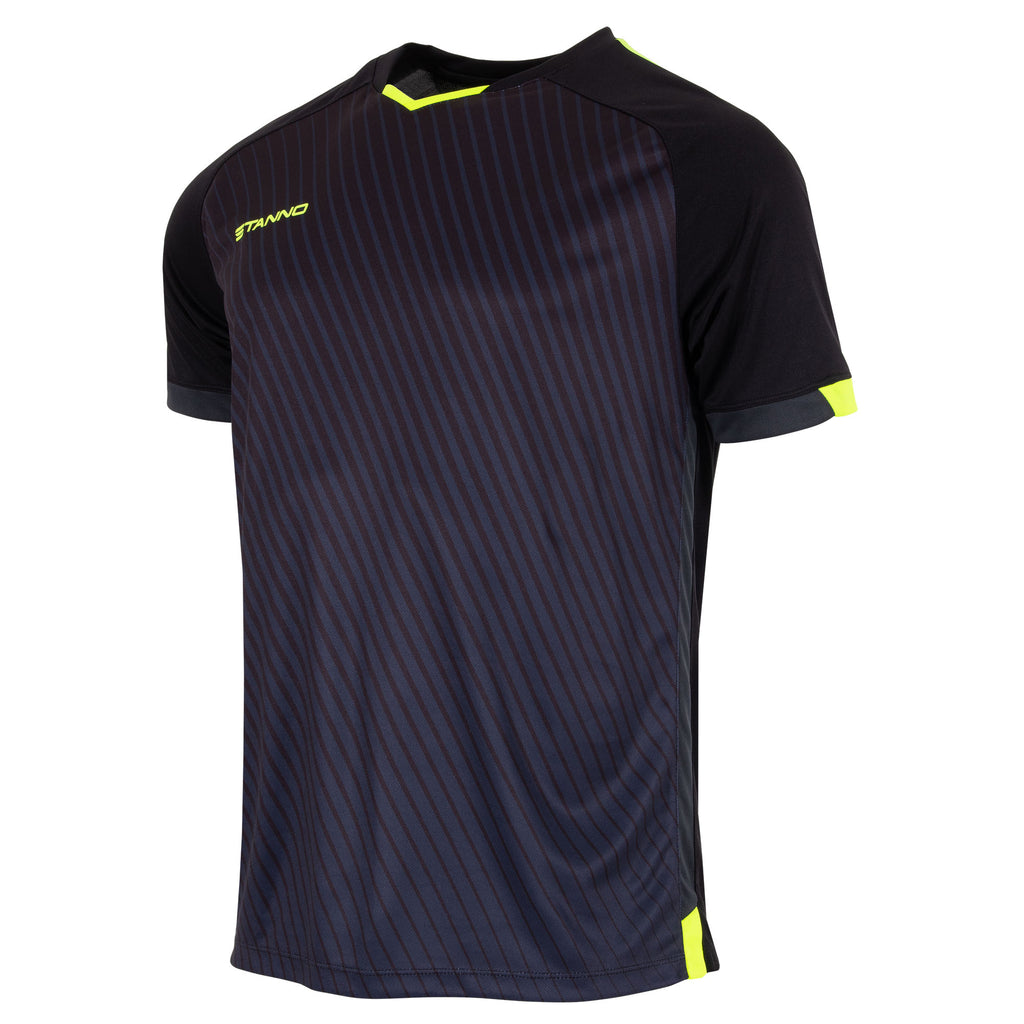 Stanno Volt SS Football Shirt (Black/Anthracite/Neon Yellow)