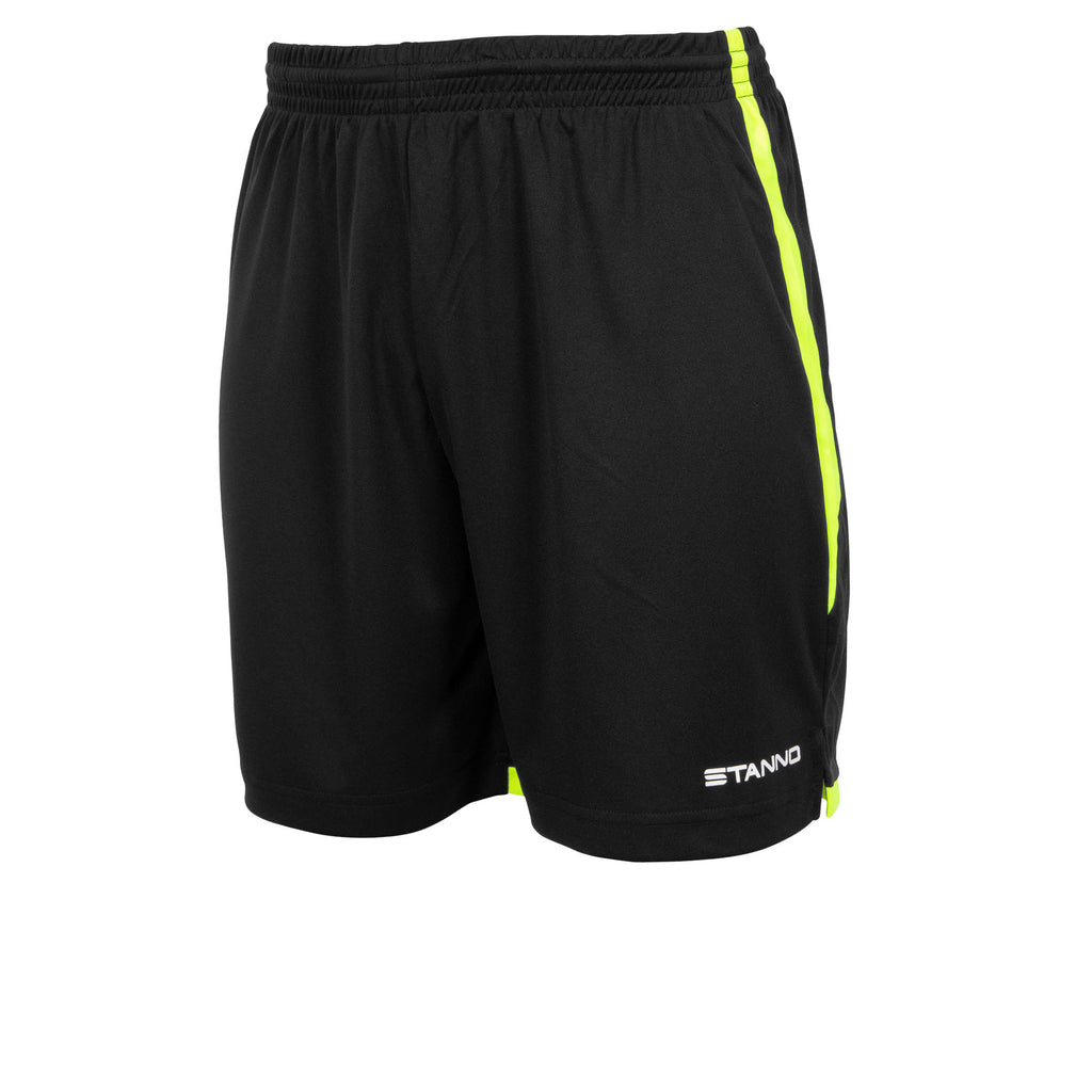 Stanno Focus Football Shorts (Black/Neon Yellow)
