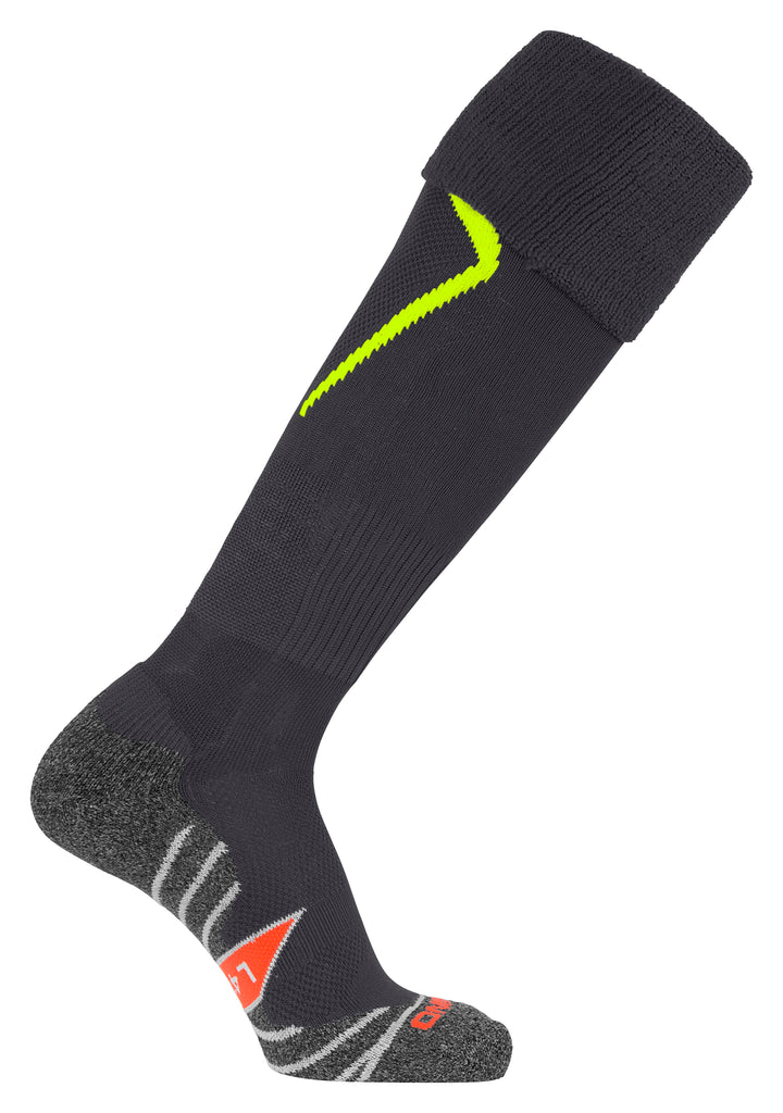 Stanno Forza Football Sock (Anthracite/Neon Yellow)