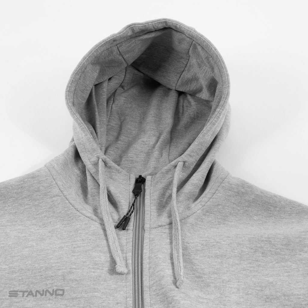 Stanno Base Hooded Full Zip Sweat Top (Grey Melange)