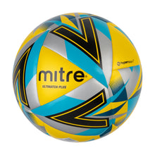 Load image into Gallery viewer, Mitre Ultimatch Plus Match Football (Yellow/Silver/Aqua Blue/Black)