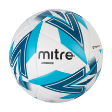 Load image into Gallery viewer, Mitre Ultimatch Match Football (White/Aqua Blue/Blue Ivy)