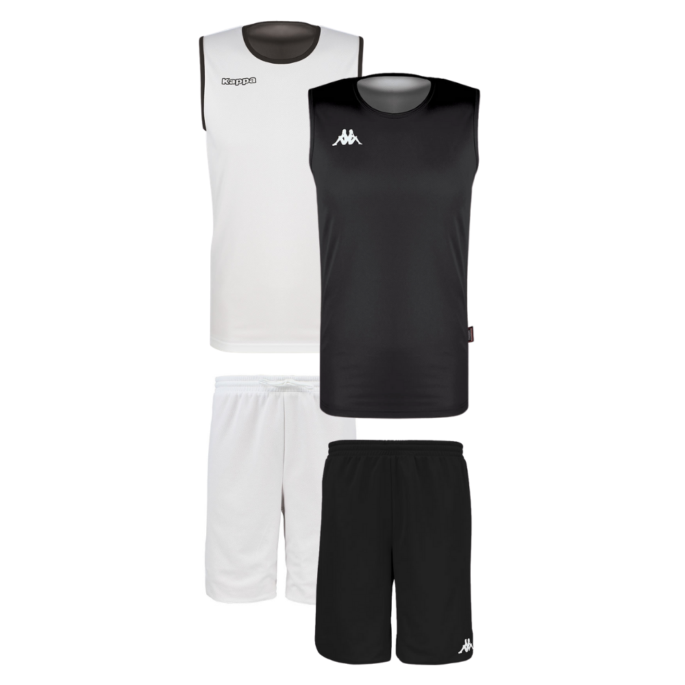 Kappa Cairosi Reversable Basketball Shirt & Short Set (Black/White)