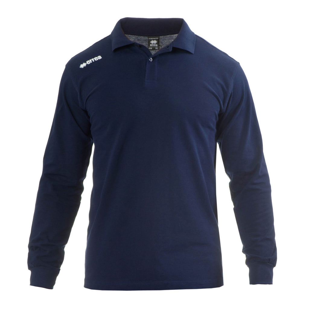 Errea Team Colours Long Sleeve Polo Shirt (Navy)