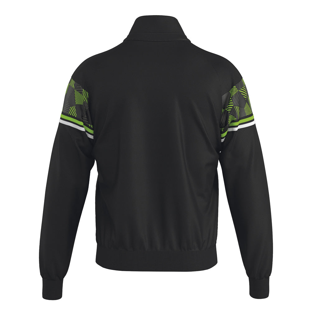 Errea Donovan Full-Zip Jacket (Black/Green Fluo/White)