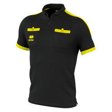 Load image into Gallery viewer, Errea Doug Short Sleeve Referee Shirt (Black/Yellow Fluo)