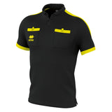 Errea Doug Short Sleeve Referee Shirt (Black/Yellow Fluo)