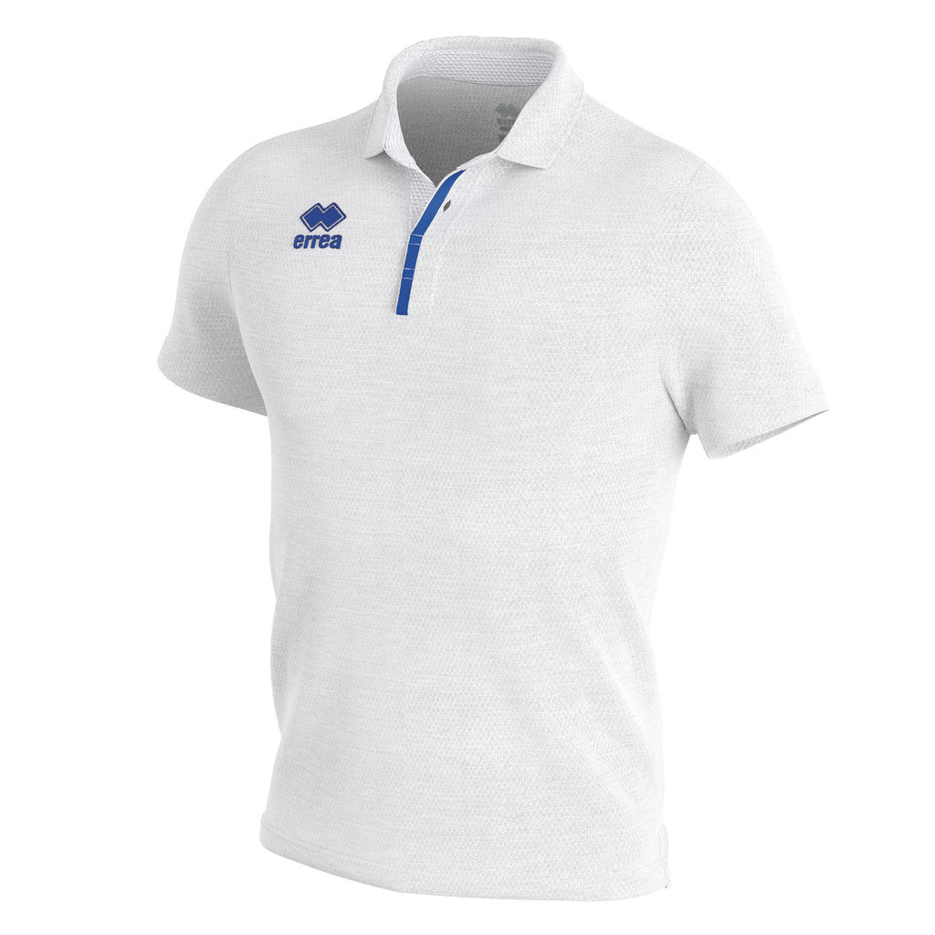 Errea Praga 3.0 Short Sleeve Shirt (White/Blue)
