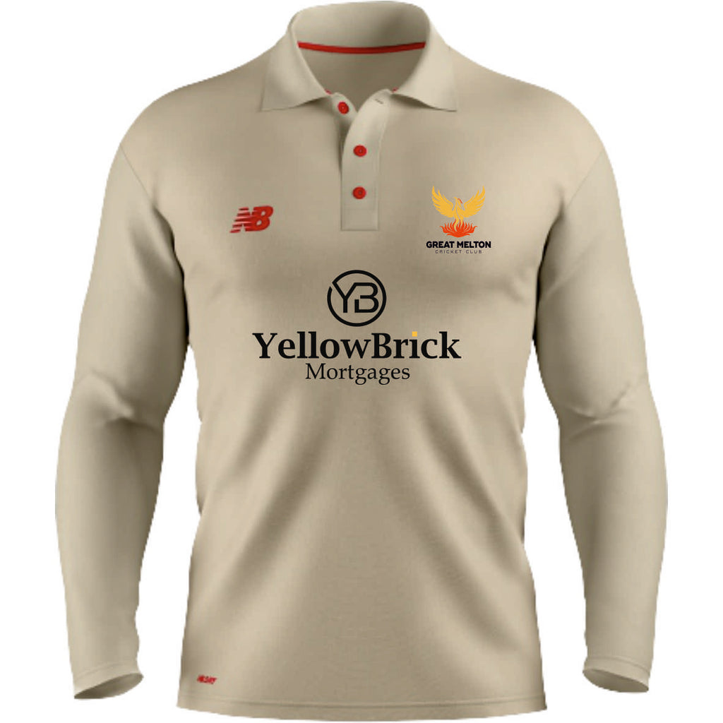 Great Melton CC New Balance LS Cricket Shirt (Angora)