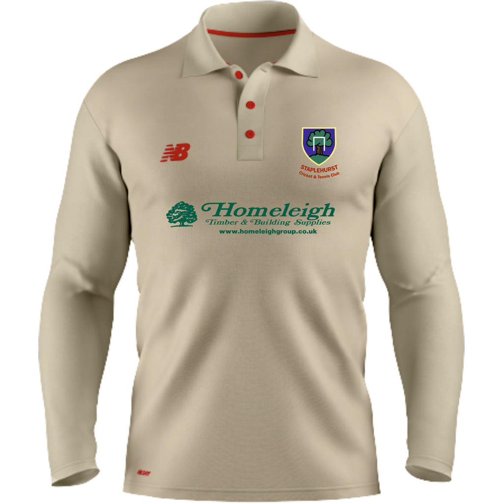 Staplehurst CC New Balance LS Cricket Shirt (Angora)